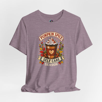 Pumpkin Spice Self Care Season T-Shirt – Funny Fall Coffee Tee