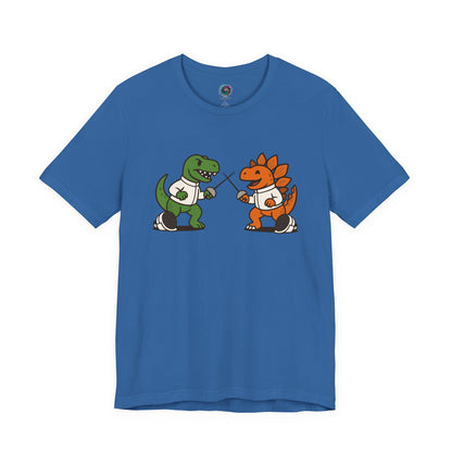 Dinosaur Fencing T-Shirt – T-Rex vs Stegosaurus Tee