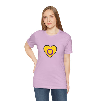 Intersex Pride Flag Heart T-Shirt – Minimalist LGBTQ+ Support Tee - WhimSpin - https://whimspin.com