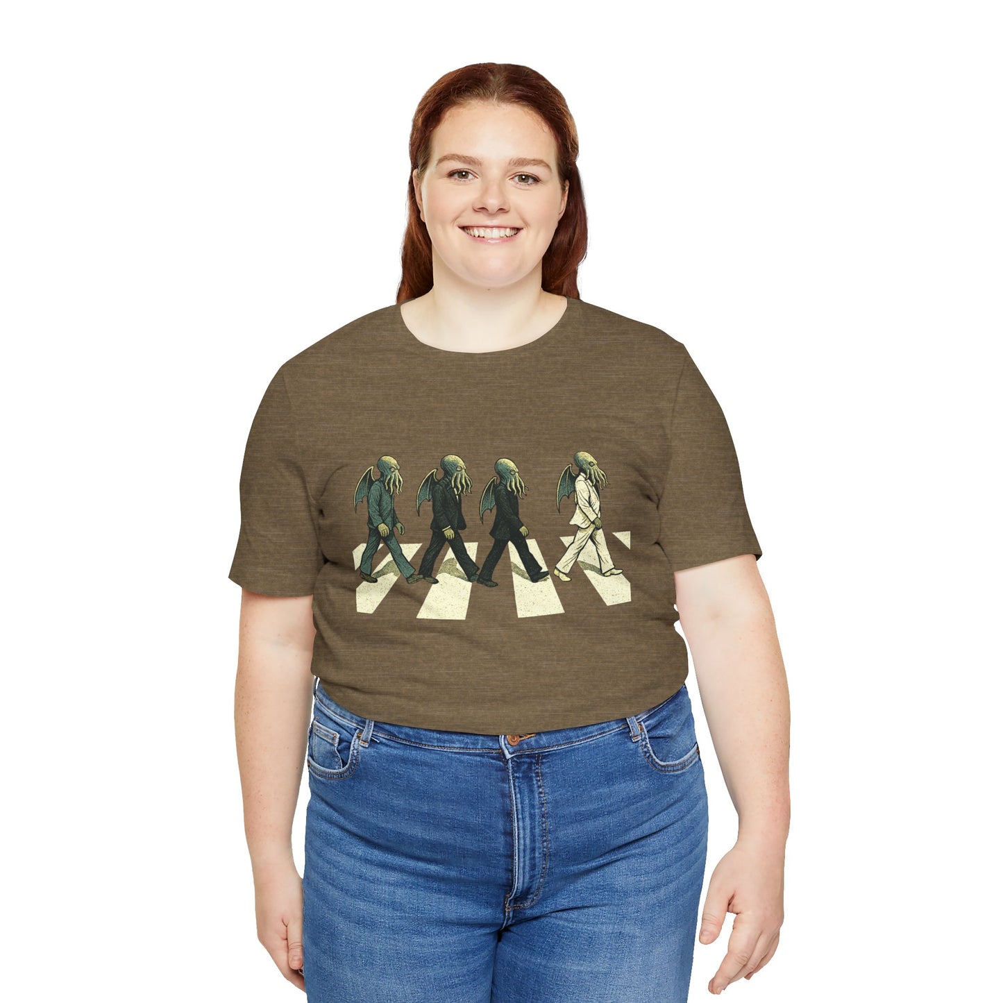 Cthulhu Crossing T-Shirt – Beatles Abbey Road Parody Tee | WhimSpin
