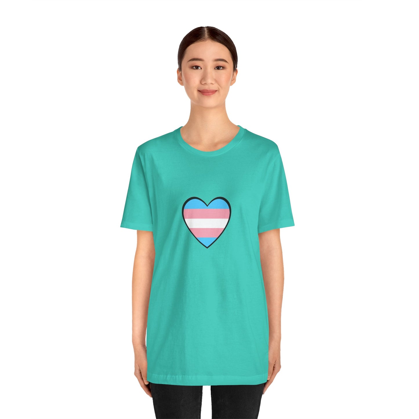 Transgender Flag Heart T-Shirt – LGBTQ+ Trans Flag Graphic Tee