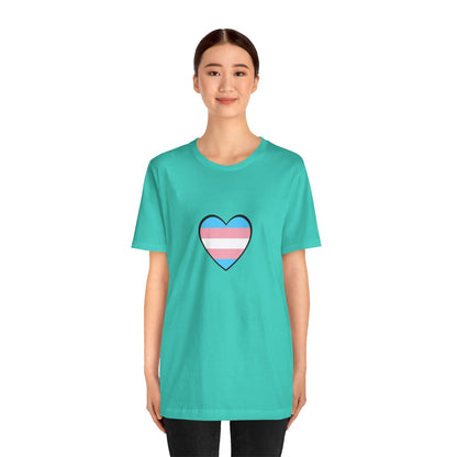 Transgender Flag Heart T-Shirt – LGBTQ+ Trans Flag Graphic Tee