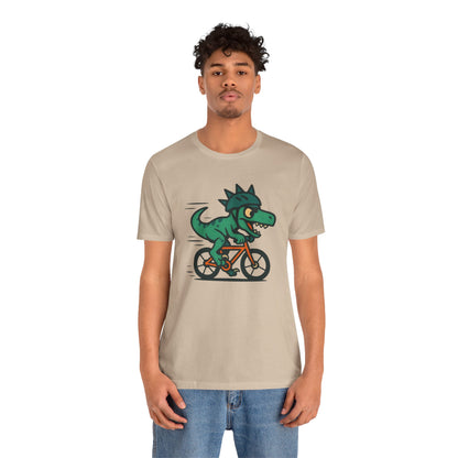 Velociraptor on a Bike T-Shirt – Funny Dino Velo Tee