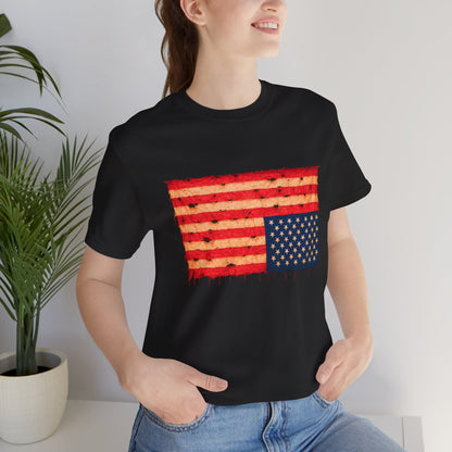 Inverted Flag Distress T-Shirt – Symbolic Upside Down Flag Design