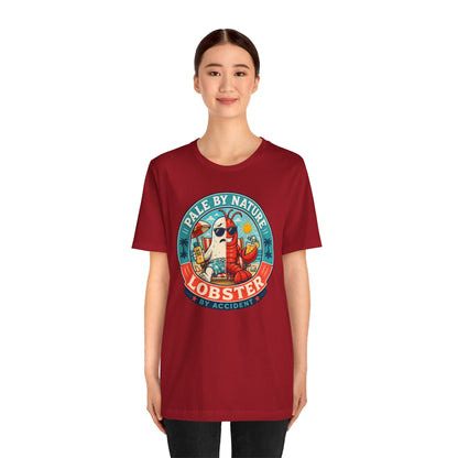 Pale by Nature Lobster by Accident T-Shirt – Funny Sunburn Summer Graphic Tee