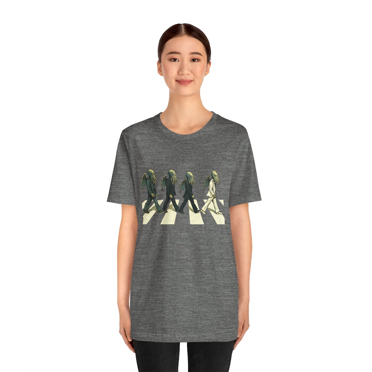 Cthulhu Crossing T-Shirt – Beatles Abbey Road Parody Tee | WhimSpin
