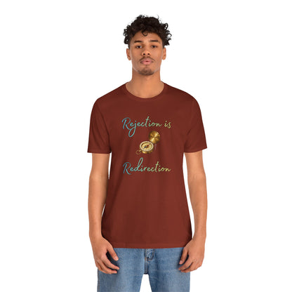 Rejection Is Redirection T-Shirt – Motivational Compass Quote Tee