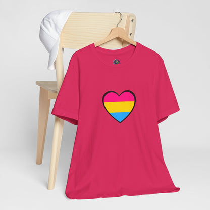 Pansexual Pride Flag Heart Tee – LGBTQ+ Pan Flag Minimalist Shirt - WhimSpin - https://whimspin.com