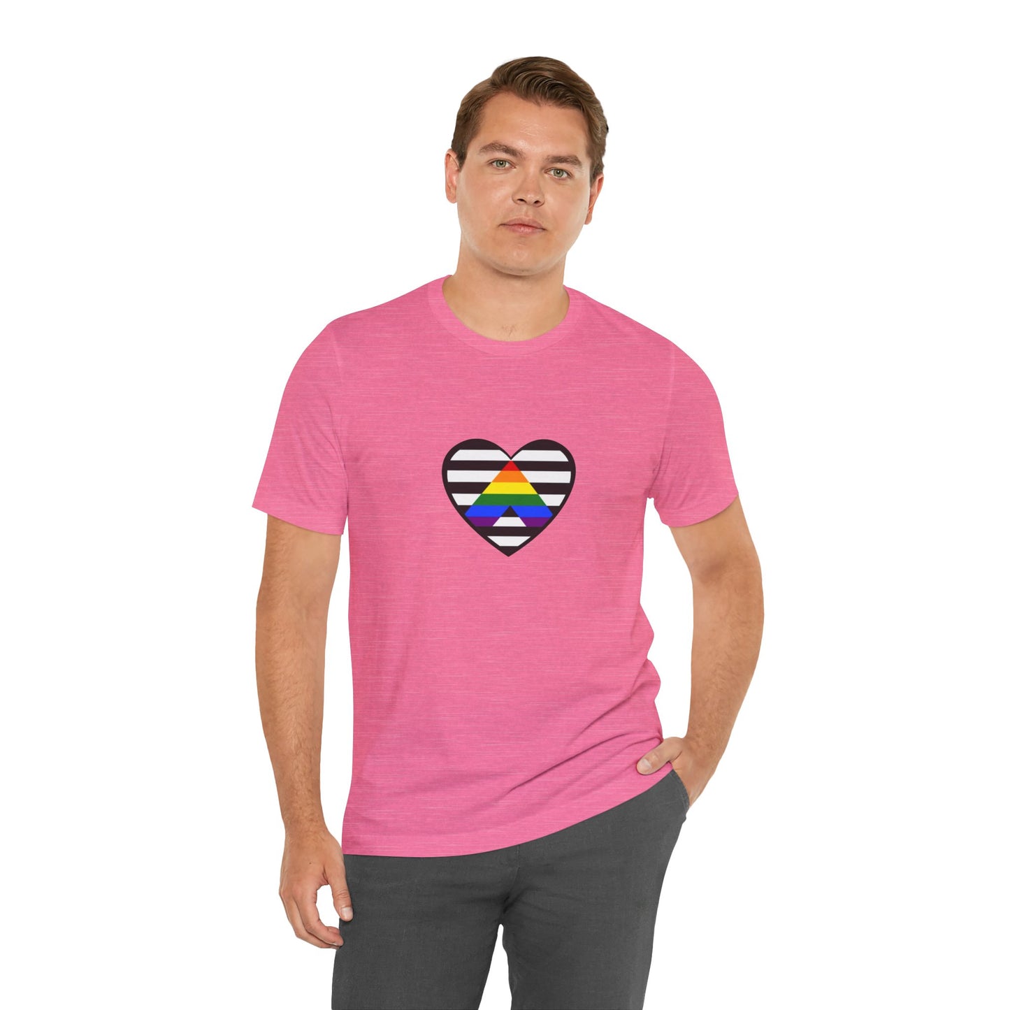 Ally Pride Flag Heart T-Shirt – Subtle LGBTQ+ Support Tee