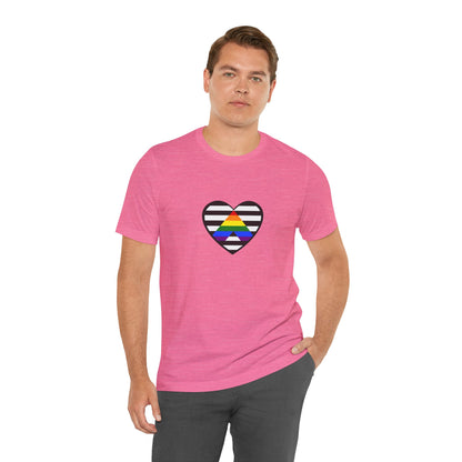Ally Pride Flag Heart T-Shirt – Subtle LGBTQ+ Support Tee