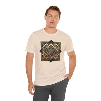 Art Deco Heart T-Shirt – Romantic Valentine's Day Graphic Tee