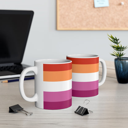 Lesbian Pride Flag Mug – Sapphic Identity LGBTQ+ Ceramic Cup