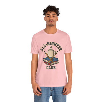 All-Nighter Club T-Shirt – Funny Caffeine & Study Tee for Night Owls