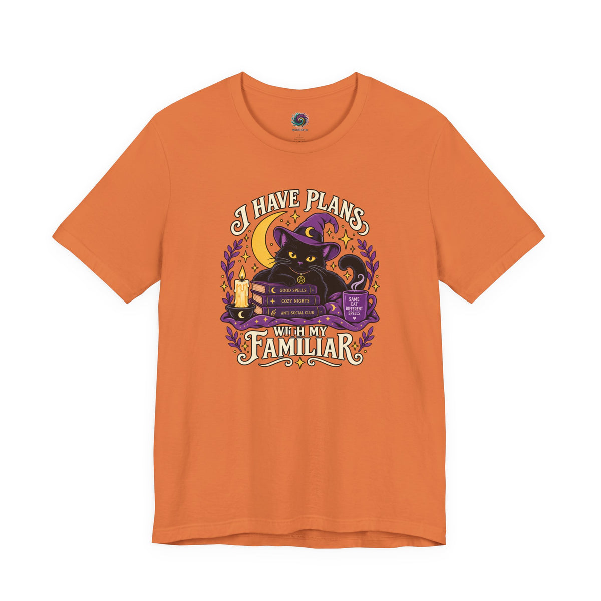 I Have Plans With My Familiar T-Shirt - Funny Witchy Introvert Cat Tee
