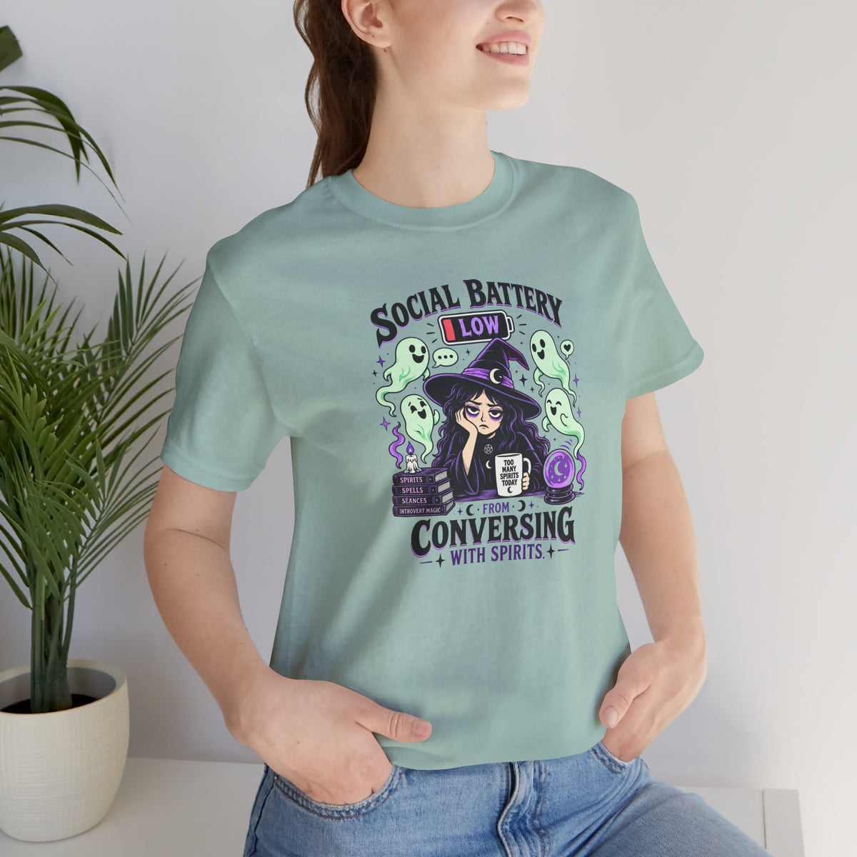 Social Battery Low From Conversing With Spirits T-Shirt