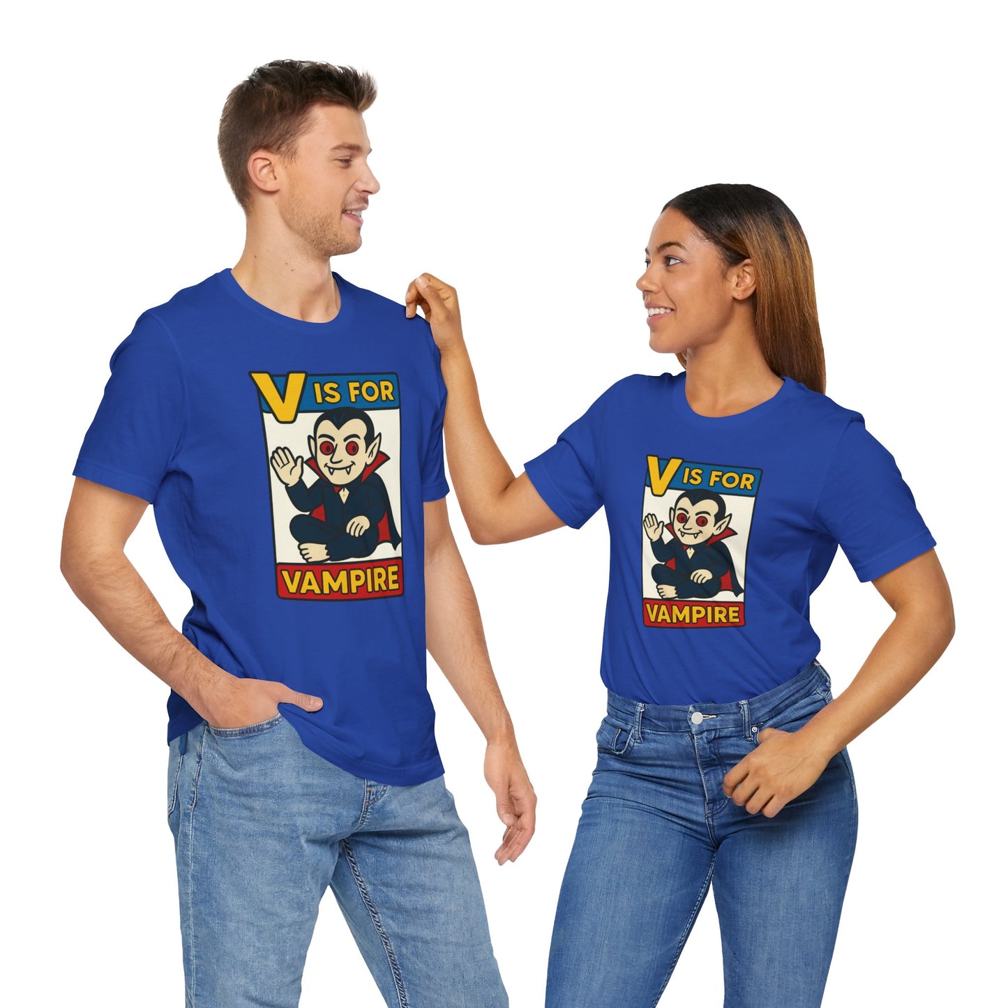V is for Vampire T-Shirt – Funny Halloween Legend Alphabet Tee