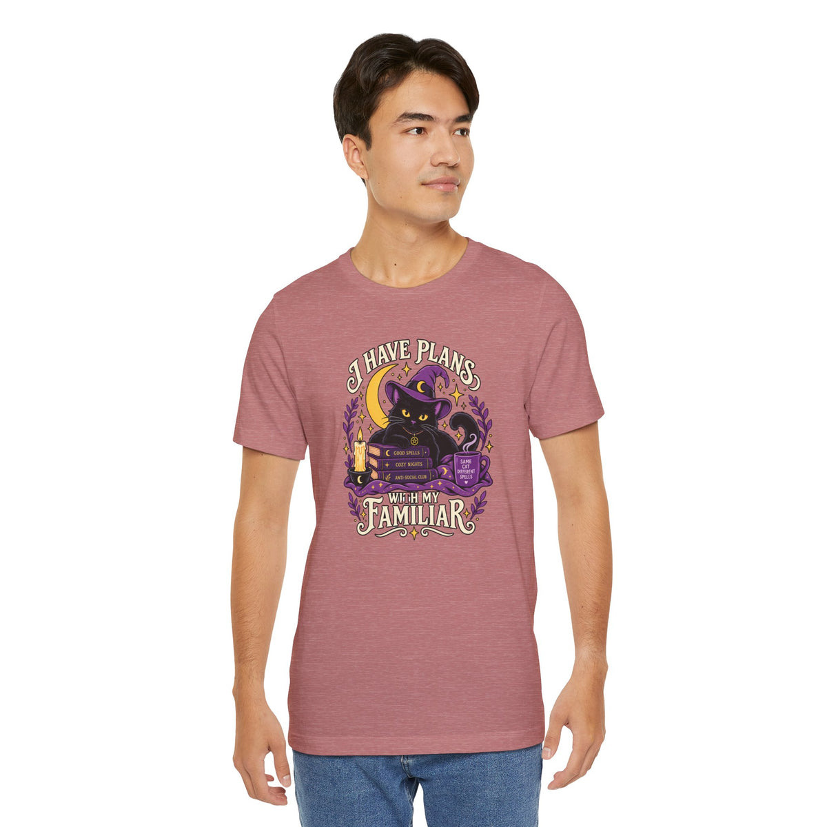 I Have Plans With My Familiar T-Shirt - Funny Witchy Introvert Cat Tee
