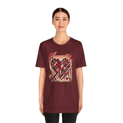 Cubist Heart T-Shirt – Modern Art Valentine's Day Graphic Tee