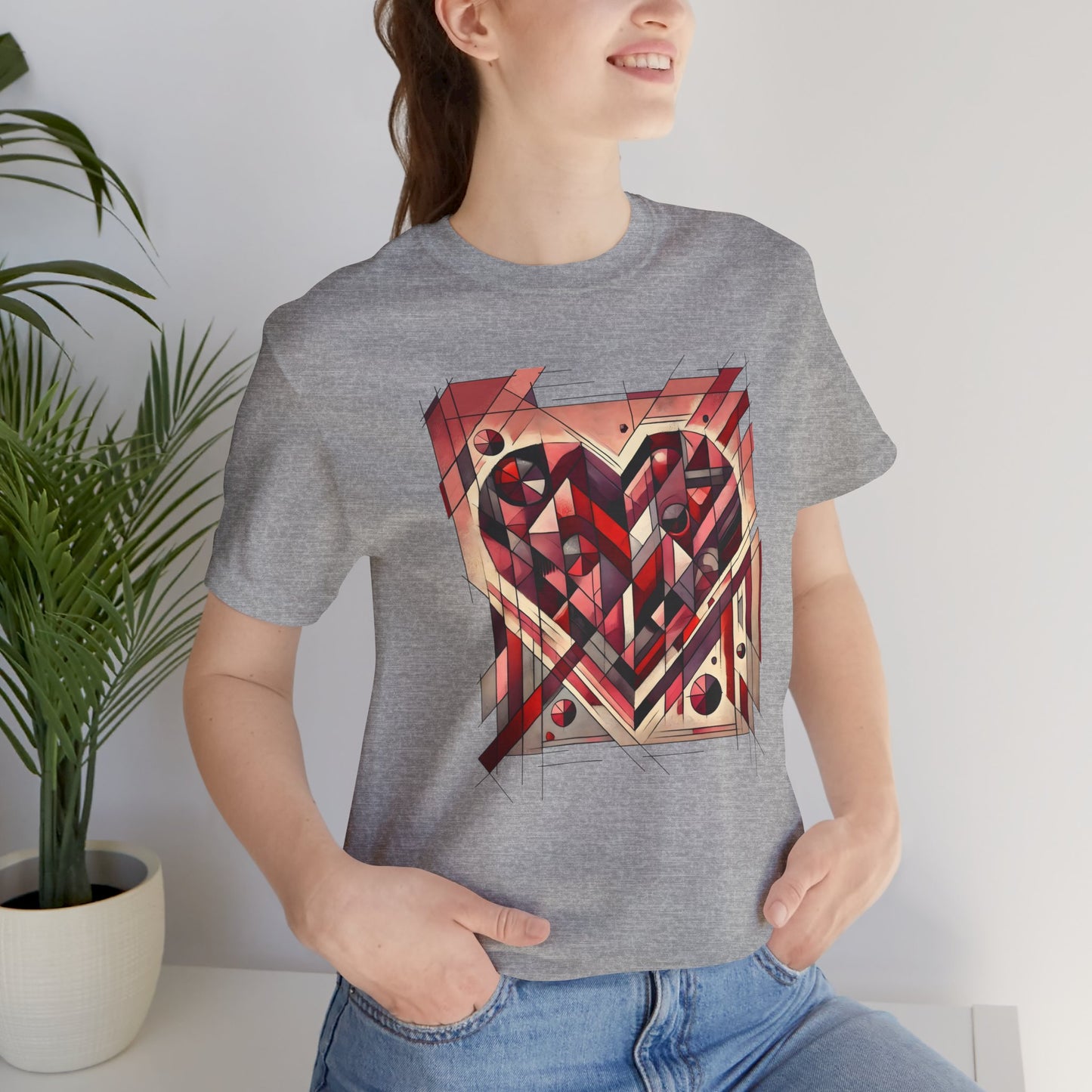 Cubist Heart T-Shirt – Modern Art Valentine's Day Graphic Tee