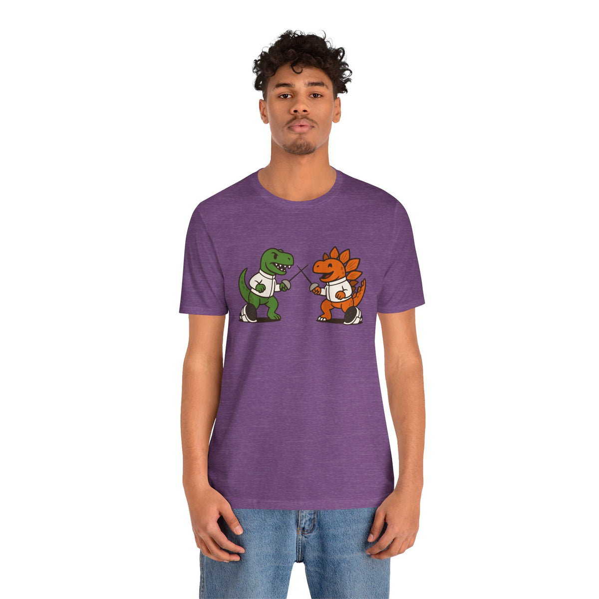 Dinosaur Fencing T-Shirt – T-Rex vs Stegosaurus Tee