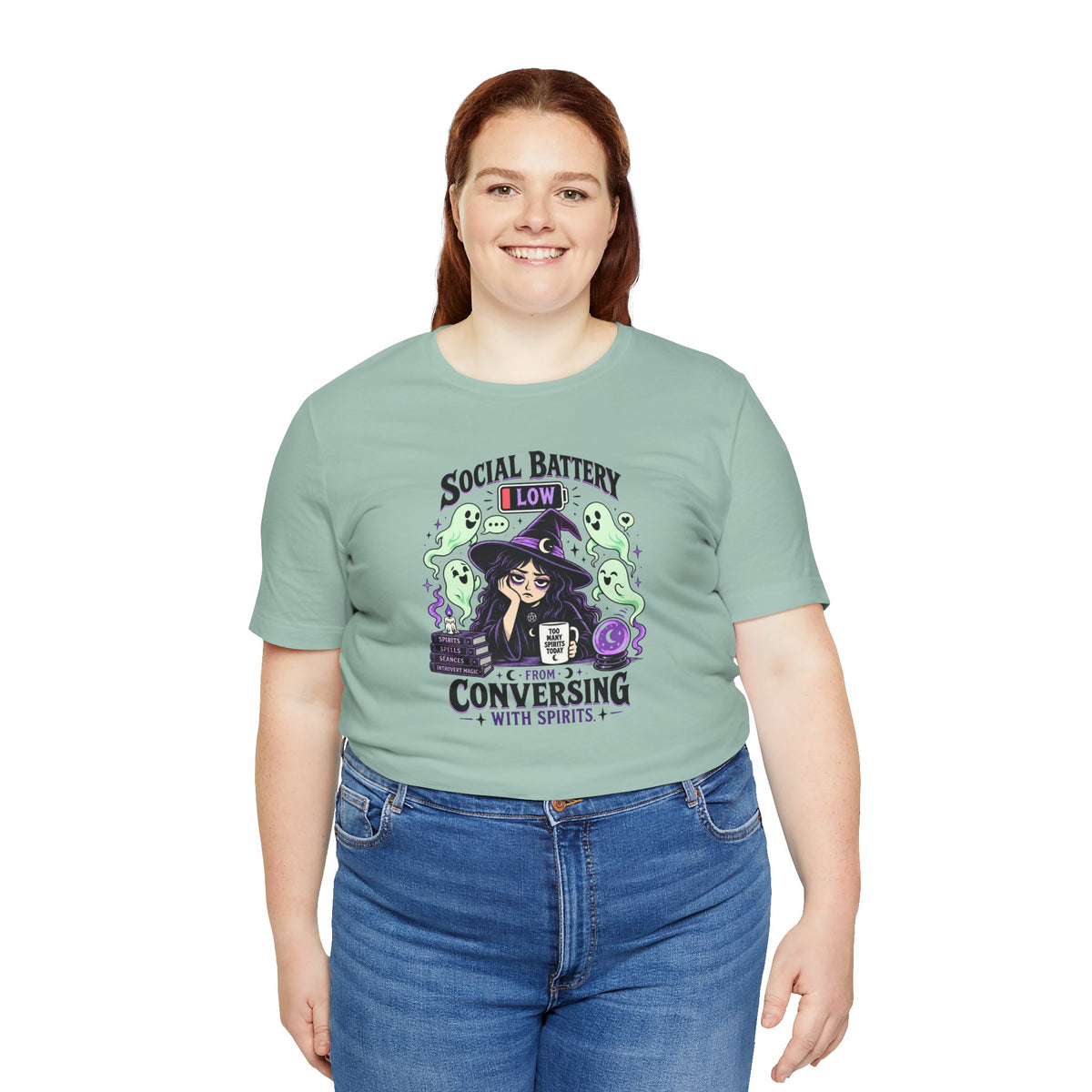 Social Battery Low From Conversing With Spirits T-Shirt