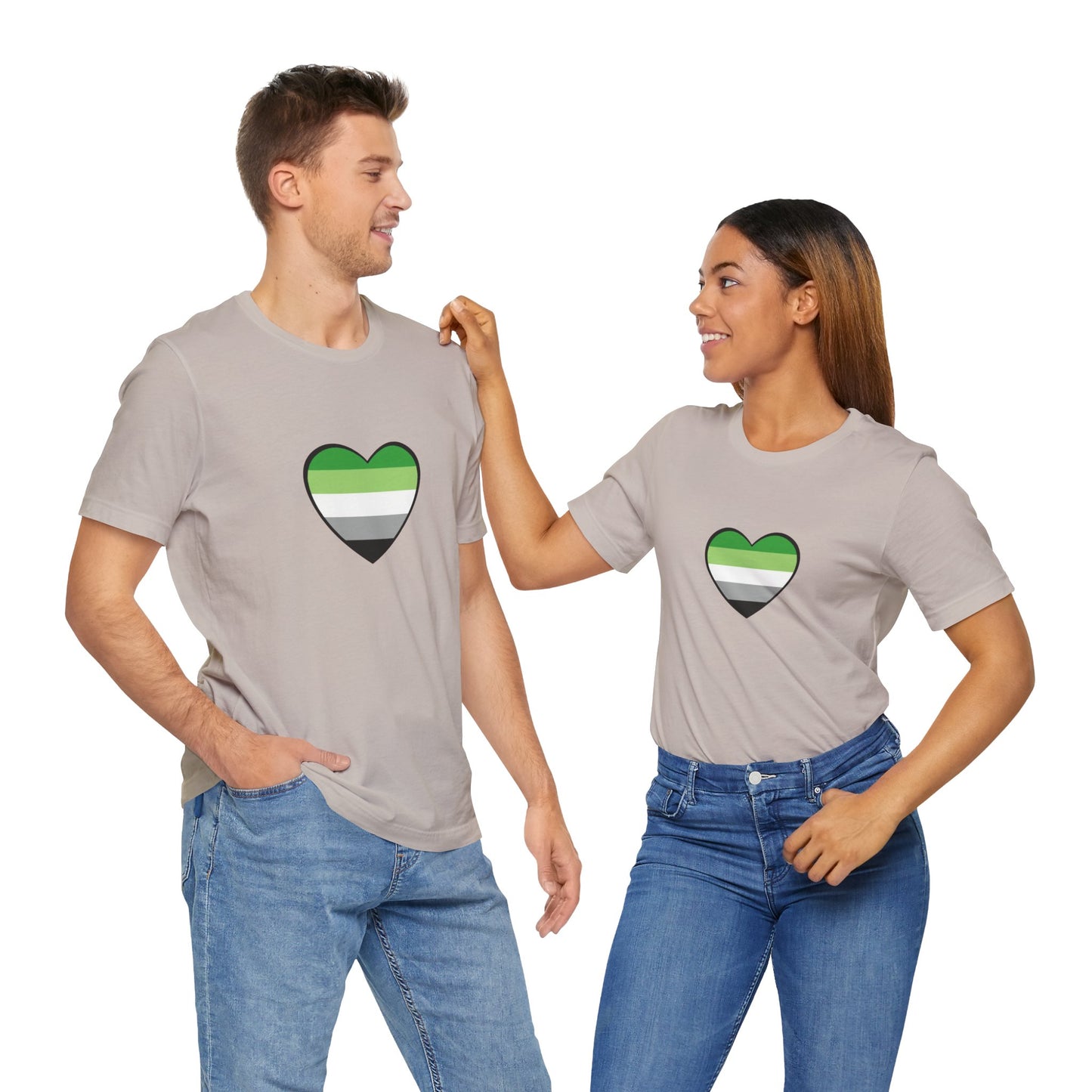 Aromantic Pride Heart T-Shirt – Minimalist Aro Flag LGBTQIA+ Tee