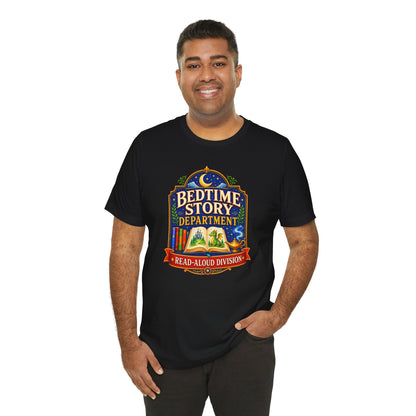 Bedtime Story Department T-Shirt – Read-Aloud Parent Tee
