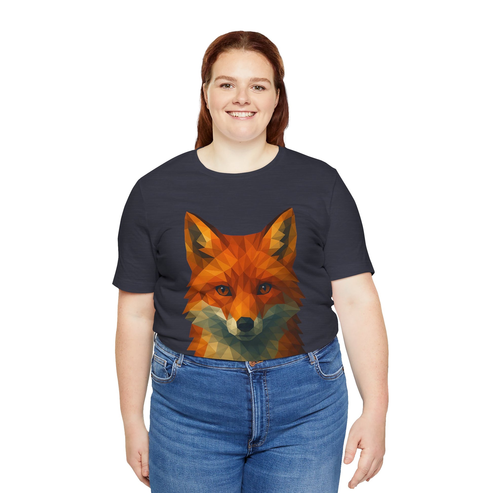 Geometric Fox T-Shirt – Polygon Animal Tee with Nature Vibes - WhimSpin - https://whimspin.com