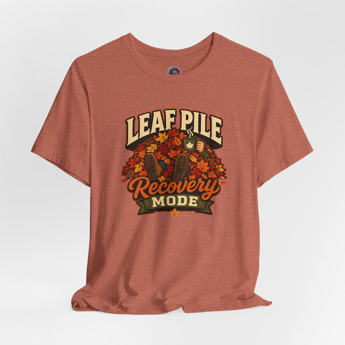 Leaf Pile Recovery Mode T-Shirt – Funny Fall Leaves Tee