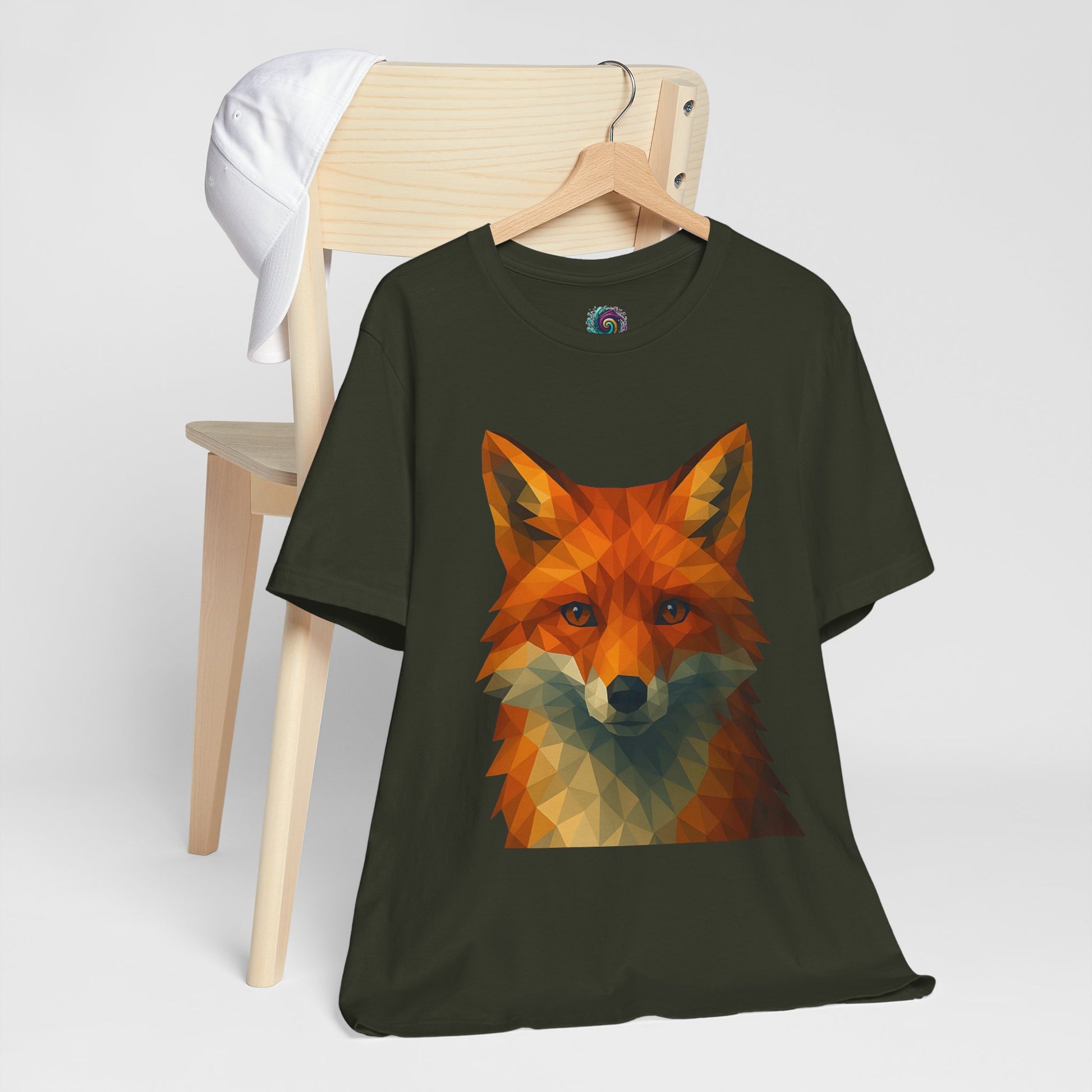 Geometric Fox T-Shirt – Polygon Animal Tee with Nature Vibes - WhimSpin - https://whimspin.com