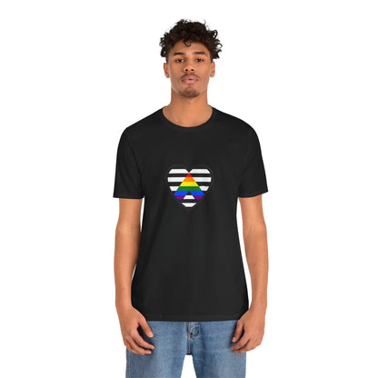 Ally Pride Flag Heart T-Shirt – Subtle LGBTQ+ Support Tee
