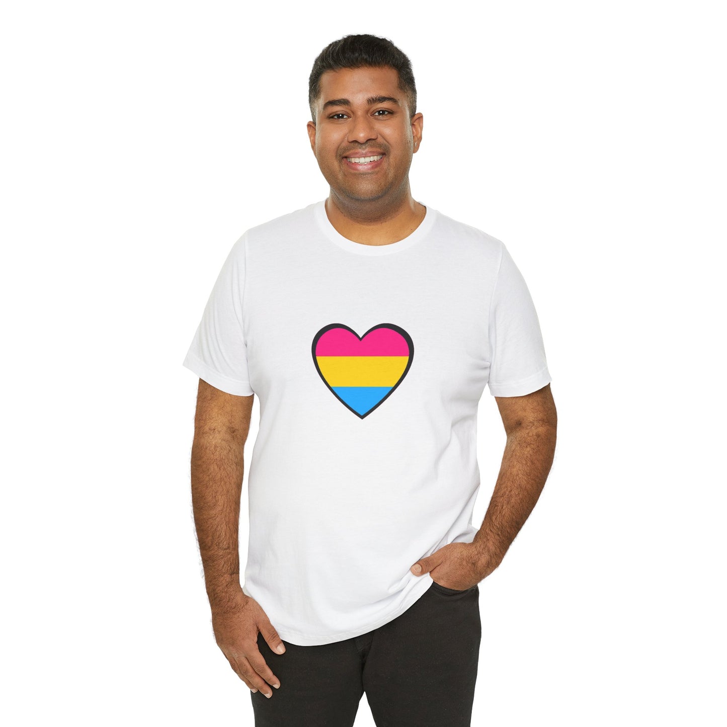 Pansexual Pride Flag Heart Tee – LGBTQ+ Pan Flag Minimalist Shirt - WhimSpin - https://whimspin.com
