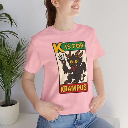 Krampus Alphabet Tee - "K is for Krampus" Holiday Graphic T-Shirt