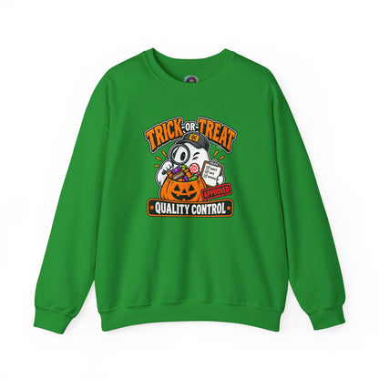 Trick-or-Treat Quality Control Sweatshirt – Funny Halloween Cozy Top