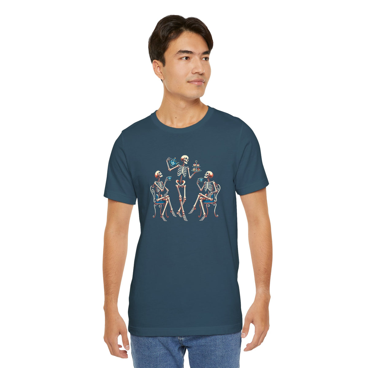 Skeleton Tea Party T-Shirt – Vintage Halloween Skeleton Tee