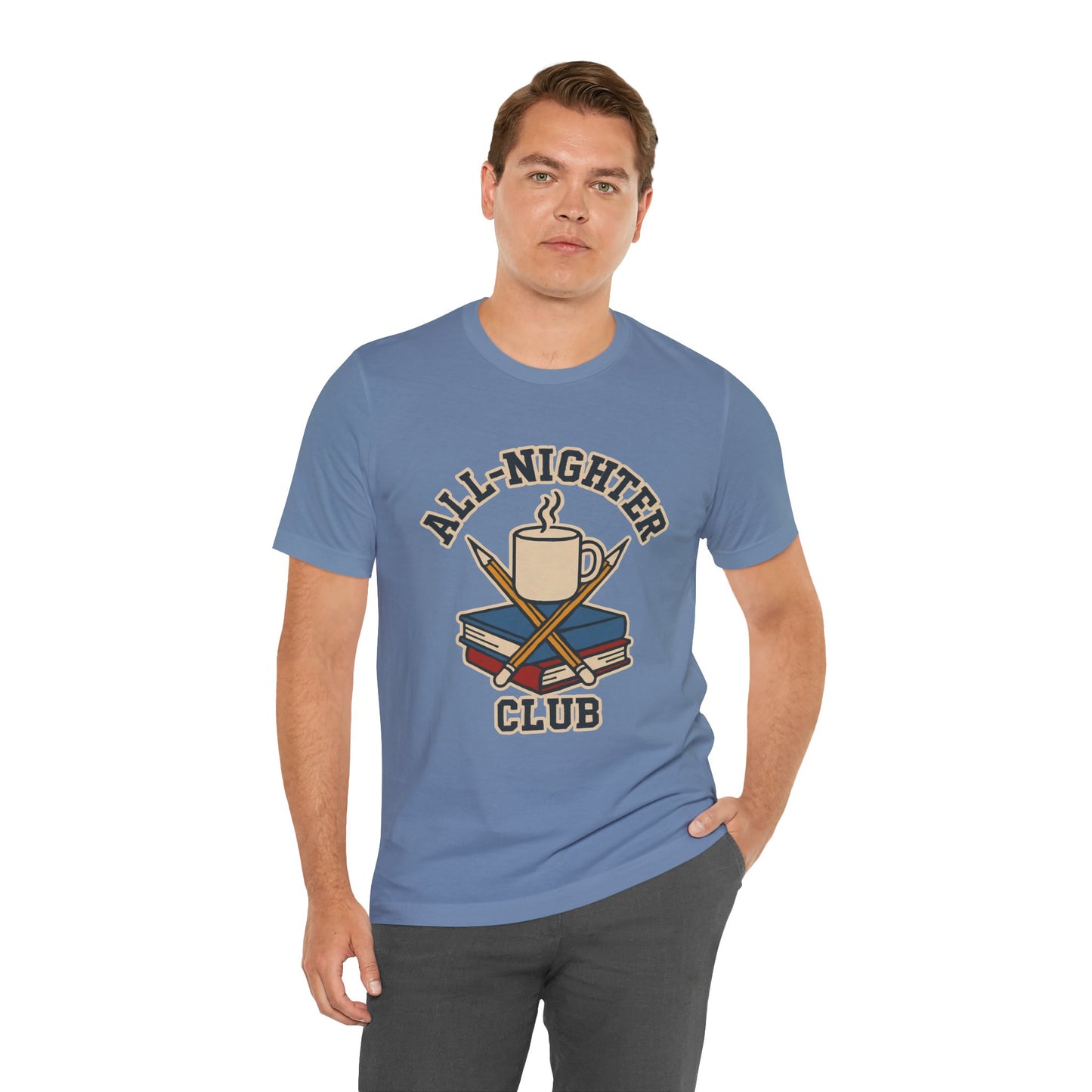 All-Nighter Club T-Shirt – Funny Caffeine & Study Tee for Night Owls