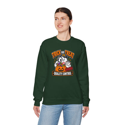 Trick-or-Treat Quality Control Sweatshirt – Funny Halloween Cozy Top