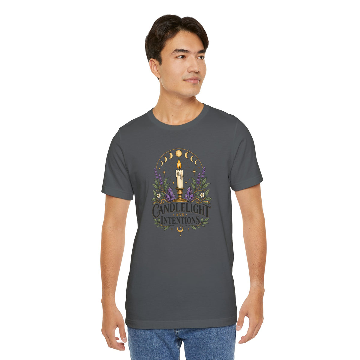Candlelight and Intentions T-Shirt – Witchy Celestial Tee
