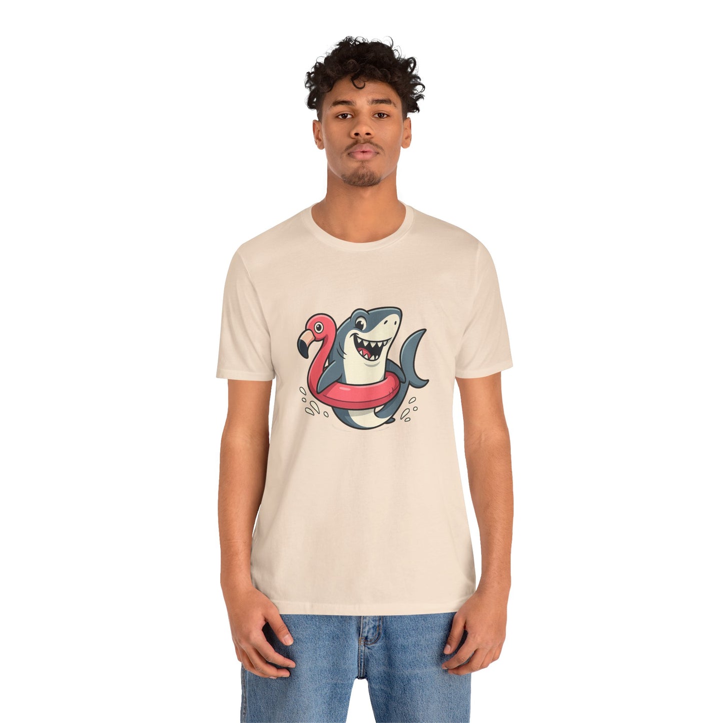 Shark & Flamingo Floatie T-Shirt – Funny Beach & Pool Day Tee