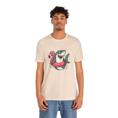 Shark & Flamingo Floatie T-Shirt – Funny Beach & Pool Day Tee