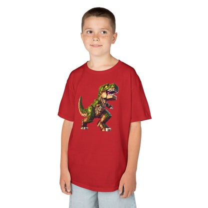 Pixel Dinosaur Kids T-Shirt – Retro Pixel T-Rex Gamer Tee