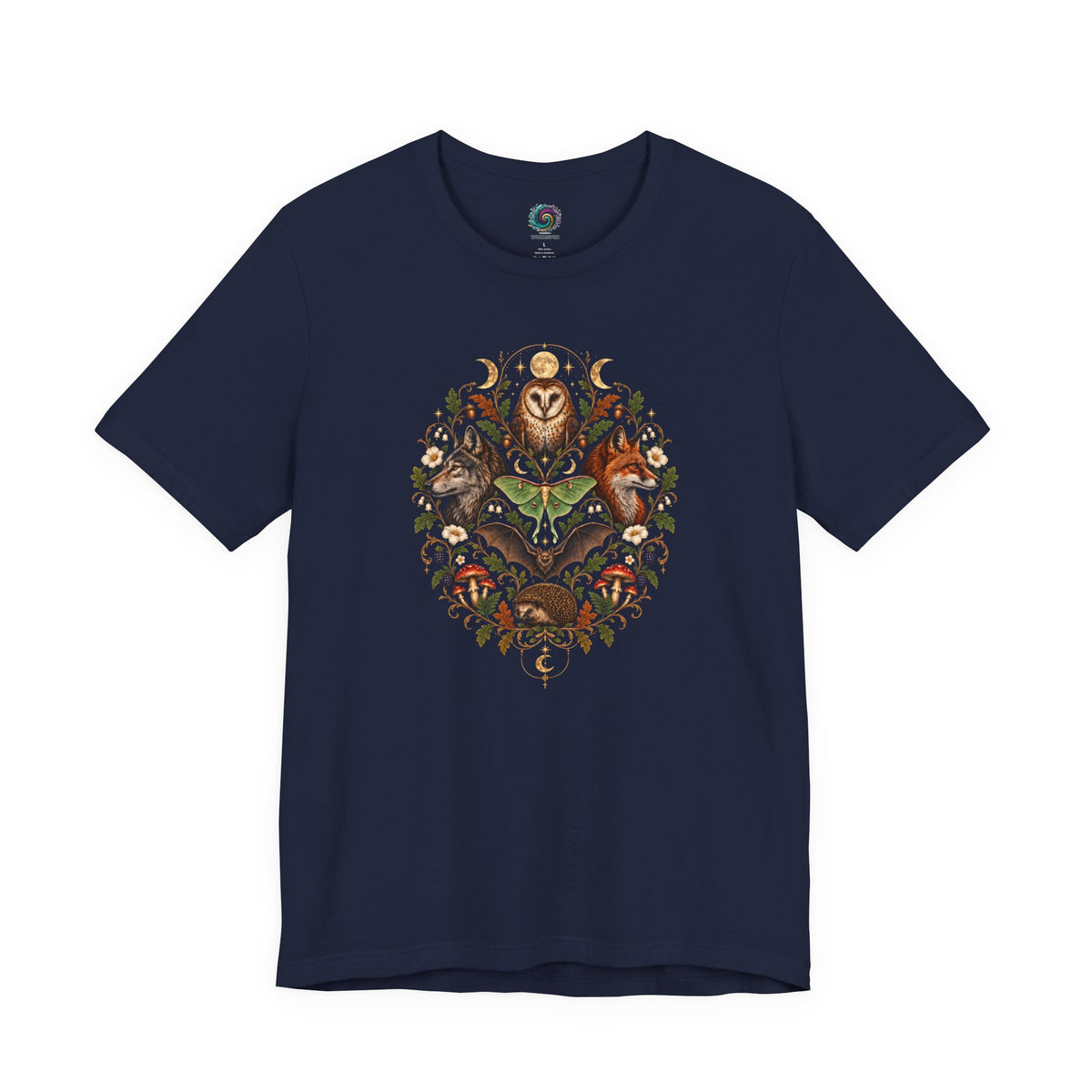 Nocturnal Woodland Animals T-Shirt – Moonlit Nature Tee