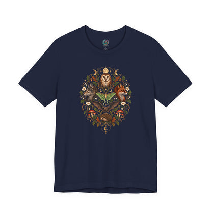 Nocturnal Woodland Animals T-Shirt – Moonlit Nature Tee