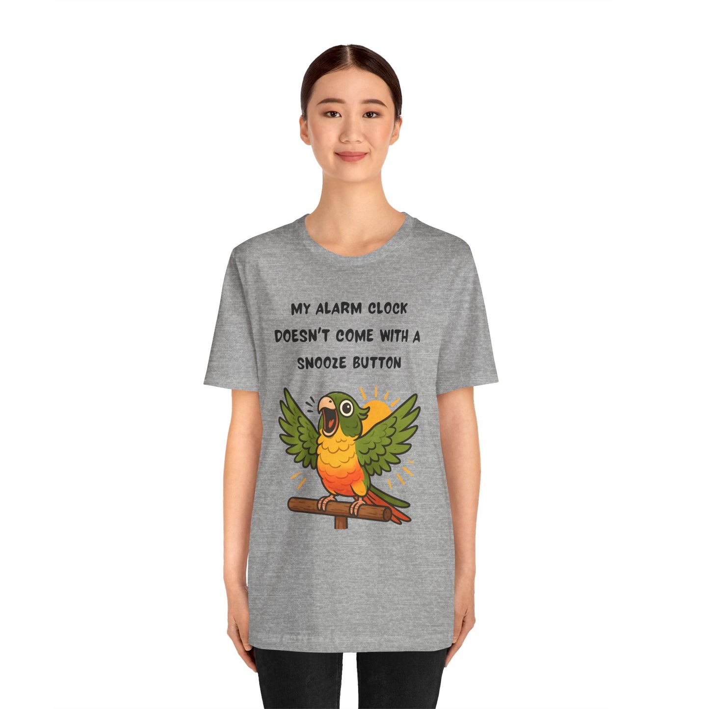Funny Parrot Tee | Cute Animal Graphic T-Shirt, My Alarm Clock Doesn't Come With a Snooze Button, Gift for Bird Lovers, Humorous [...]