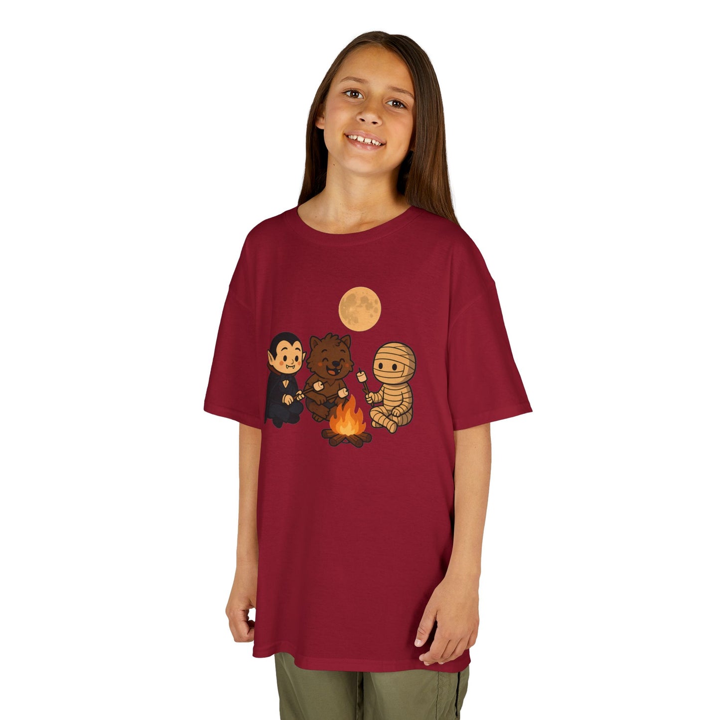Kids Halloween Monsters Campfire T-Shirt – Cute Spooky Tee