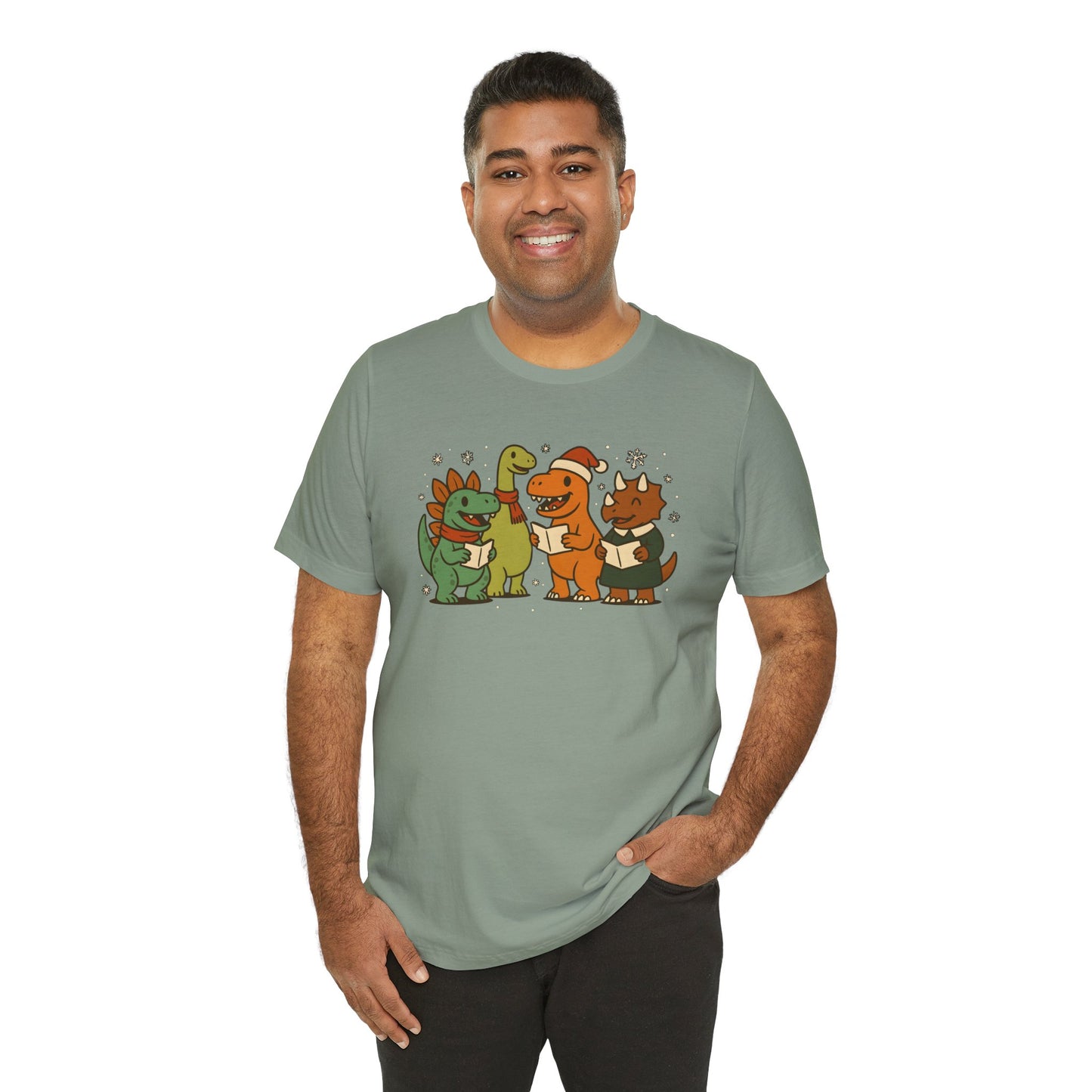 Dinosaur Carolers T-Shirt – Cute Dino Christmas Singing Tee