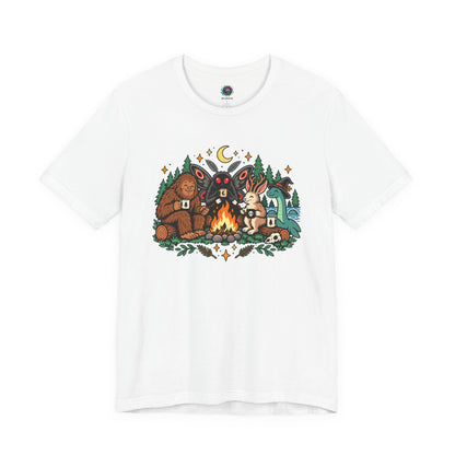 Cryptid Campfire T-Shirt – Bigfoot, Mothman & Nessie Tee