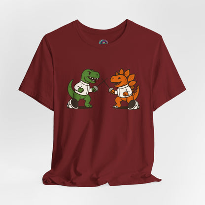 Dinosaur Fencing T-Shirt – T-Rex vs Stegosaurus Tee