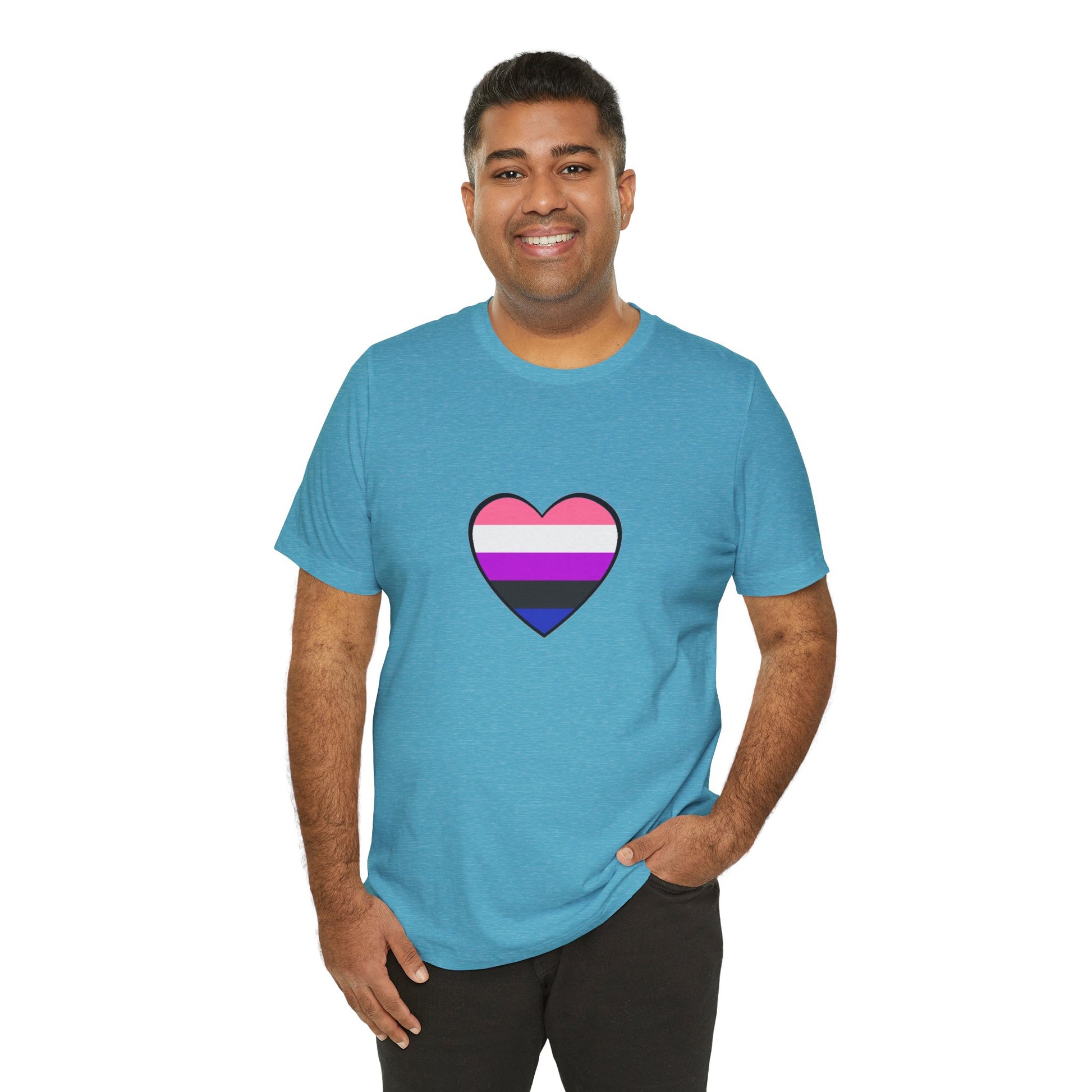 Genderfluid Pride Heart T-Shirt – Bold LGBTQIA+ Flag Tee - WhimSpin - https://whimspin.com
