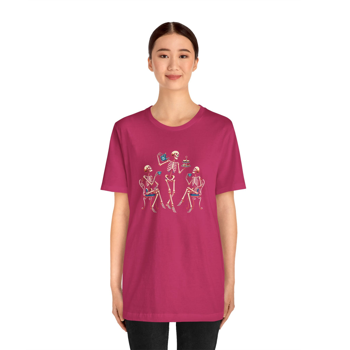 Skeleton Tea Party T-Shirt – Vintage Halloween Skeleton Tee